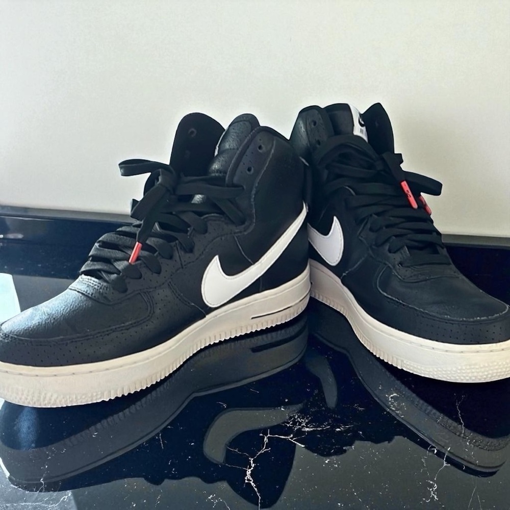 Nike Air Force 1 Black High-Tops with White Details